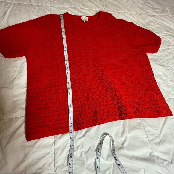NWOT Nicole Miller Red Knit Short Sleeve Sweater Size 3XL - Picture 3 of 8
